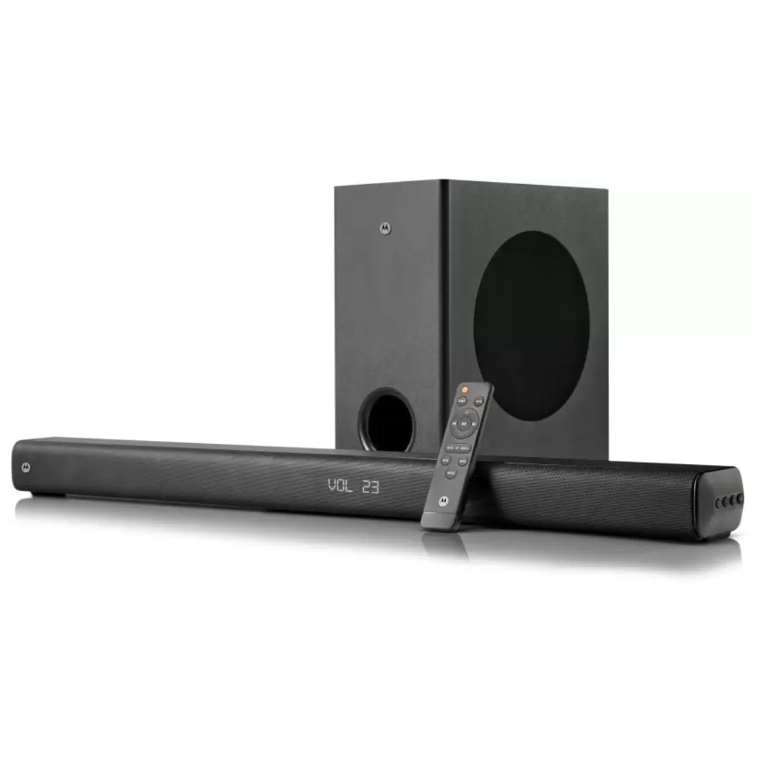 basics Soundbar with Wired Subwoofer, 150W RMS, 2.1 Channel, Remote  Control, BT v5.3, HDMI (ARC), Optical, Aux, USBy, Compatible with TVs,  Smart Phones, Tablets, PCs (Black) : : Electronics
