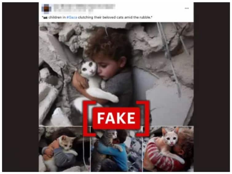 Fact Check Viral Images Of Gaza Children Holding Cats Are AI-Generated Fact Check: Viral Images Of Gaza Children Holding Cats Are AI-Generated