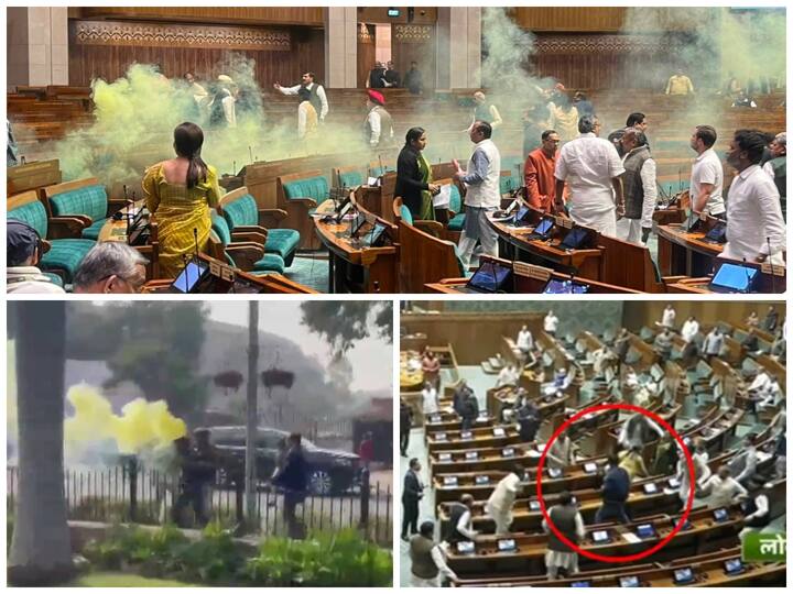 Chaos ensued in Lok Sabha after 2 unidentified persons jumped from the visitors' gallery with canisters that released a yellow-coloured gas, on the day of 2001 Parliament terrorist attack anniversary.