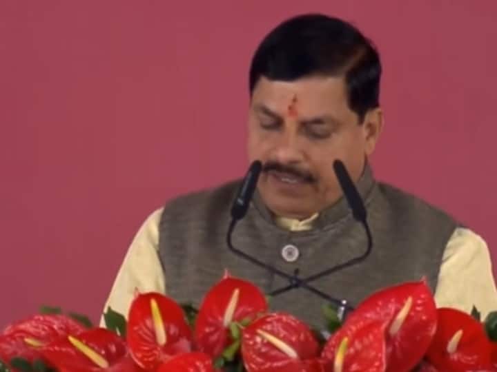 Mohan Yadav took oath as the Chief Minister of Madhya Pradesh on Wednesday in the presence of Prime Minister Narendra Modi, Union Home Minister Amit Shah, and several other prominent leaders. (Image Source: X/@ANI)