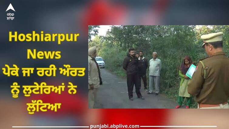 Hoshiarpur News: A woman on her way to Parents house was robbed by robbers, escaped with jewelry and cash worth lakhs Hoshiarpur News: ਪੇਕੇ ਜਾ ਰਹੀ ਔਰਤ ਨੂੰ ਲੁਟੇਰਿਆਂ ਨੇ ਲੁੱਟਿਆ, ਲੱਖਾਂ ਦੇ ਗਹਿਣੇ ਤੇ ਨਕਦੀ ਲੈ ਕੇ ਫਰਾਰ