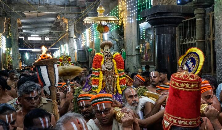 பல்லாக்கில் ஊர்வலமாக வந்த ஸ்ரீ ரங்கநாதர் பெருமாள்