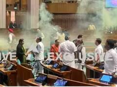 In Photos: નવી સંસદની સુરક્ષામાં મોટી ચુક, 2 લોકો પ્રેક્ષક ગેલેરીમાંથી કૂદ્યા અને પીળા રંગનો ધૂમાડો.....