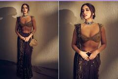 Bhumi Pednekar Pics: ભૂમિ પેડનેકરે સાડીમાં બતાવ્યું હોટ ફિગર, ડિપ નેક બ્લાઉઝમાં આપ્યા પોઝ