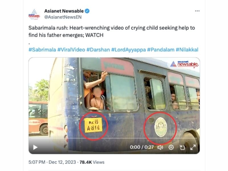 Fact Check: Video Of Crying Child Being Shared To Falsely Claim Kerala Govt Harassing Sabarimala Devotees