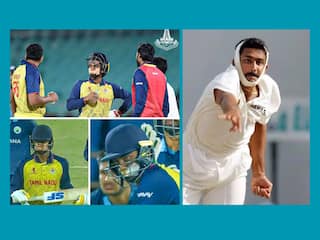 Baba Indrajith Brave Innings : ओठांना टाके, तोंडाला बॅन्डेज लावून धडाकेबाज अर्धशतक! सेमीफायनलच्या महामुकाबल्यात अनिल कुंबळेची आठवण