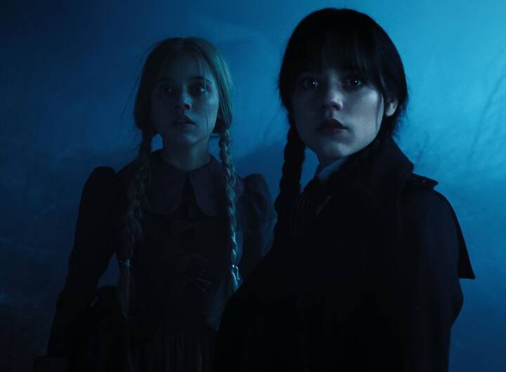 Wednesday: Jenna Ortega, Emma Myers, Catherine Zeta Jones. (On: Netflix)