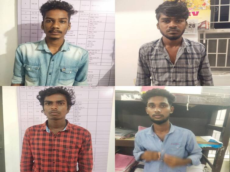 Thiruvarur near bus conductor attack four students arrest TNN திருத்துறைப்பூண்டி அருகே அரசு நடத்துனர் மீது தாக்கிய விவகாரம்: மேலும் 2 கல்லூரி மாணவர்கள்  கைது