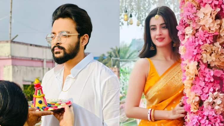 Darshana Banik and Sourav Das played the ritual of Gaye Holud at their marriage morning know in details Darshana-Sourav Marriage: হাতে শাঁখা-পলা.. গায়ে হলুদের সকালে অপেক্ষায় দর্শনা, কী চলছে সৌরভের বাড়িতে?