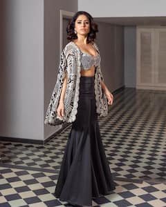 Nushrratt Bharuccha Pics: બ્લેક એન્ડ વ્હાઇટ ઇન્ડો-વેસ્ટર્ન આઉટફિટમાં નુસરત ભરુચાનો આગવો ઠાઠ
