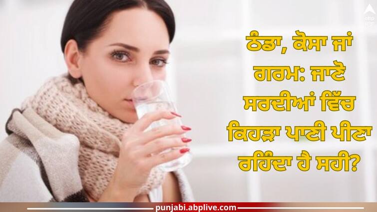 Cold, Lukewarm or Hot Water: know which water to drink in winter right? Cold, Lukewarm or Hot Water: ਠੰਡਾ, ਕੋਸਾ ਜਾਂ ਗਰਮ: ਜਾਣੋ ਸਰਦੀਆਂ ਵਿੱਚ ਕਿਹੜਾ ਪਾਣੀ ਪੀਣਾ ਰਹਿੰਦੈ ਸਹੀ?