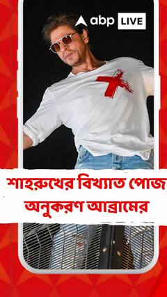 শাহরুখের বিখ্যাত পোজ অনুকরণ ছেলে আব্রামের