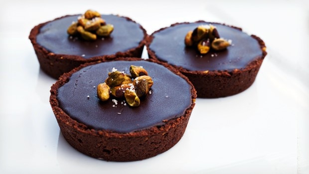 Pistachio Chocolate Tart with Caramel Mascarpone & Ganache (Image Source: Special Arrangement)