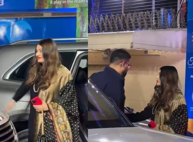 ਇਵੈਂਟ ਦੌਰਾਨ ਅਦਾਕਾਰਾ ਬਲੈਕ ਲੁੱਕ 'ਚ ਨਜ਼ਰ ਆਈ। ਐਸ਼ਵਰਿਆ ਬਲੈਕ ਸੂਟ ਦੇ ਨਾਲ ਗੋਲਡਨ ਬਾਰਡਰ ਨਾਲ ਮੇਲ ਖਾਂਦਾ ਬਨਾਰਸੀ ਦੁਪੱਟਾ ਪਹਿਨ ਕੇ ਬੇਹੱਦ ਖੂਬਸੂਰਤ ਲੱਗ ਰਹੀ ਸੀ। ਇਸ ਦੇ ਨਾਲ ਉਸ ਨੇ ਸੋਨੇ ਦੇ ਗਹਿਣਿਆਂ ਨੂੰ ਪੇਅਰ ਕੀਤਾ ਅਤੇ ਖੁੱਲ੍ਹੇ ਵਾਲਾਂ ਨਾਲ ਆਪਣਾ ਲੁੱਕ ਪੂਰਾ ਕੀਤਾ।