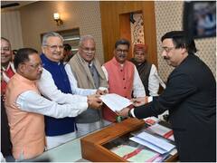 बीजेपी नेता रमन सिंह ने विधानसभा अध्यक्ष पद के लिए भरा नामांकन, पूर्व सीएम भूपेश बघेल भी रहे साथ