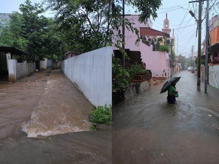 Tirunelveli Rains :  நெல்லையில் கனமழை பெய்து வருவதை அடுத்து சாலைகளில் மழைநீர் கரைபுரண்டு ஓடுகிறது.