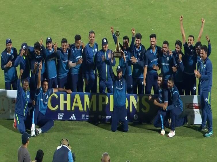 vijay hazare trophy final haryana beat rajasthan scorecard highlights champion Vijay Hazare Trophy Final: கடைசிவரை விட்டுக்கொடுக்காமல் போராட்டம்! ராஜஸ்தானை வீழ்த்தி கோப்பையை ஏந்திய ஹரியானா!