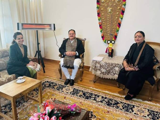 Lok Sabha Election 2024 Himachal Actress Kangana Ranaut Meets BJP Chief JP  Nadda Contesting Election Rumors Intensify Again ANN | Himachal: BJP  अध्यक्ष जेपी नड्डा से मिलीं अभिनेत्री कंगना रनौत, लोकसभा ...