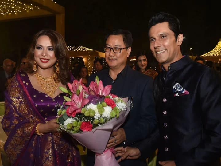 Politicians, friends, and relatives were all invited to Randeep Hooda and Lin Laishram's recent wedding reception in Delhi.