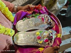 Golden Charan Paduka: અયોધ્યા રામ મંદિરની મુખ્ય ચરણ પાદુકા ગુજરાતમાં, આજે સોમનાથ અને ત્યાંથી દ્વારકા લઈ જવાશે