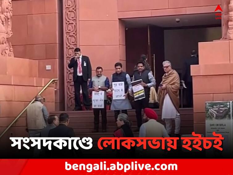 Lok Sabha and Rajya Sabha tense situation INDIA Alliance Smoke Cannister Incident Parliament Winter Session Parliament Winter Session: স্মোককাণ্ডের জের, লোকসভায় তুমুল হইচই বিরোধীদের