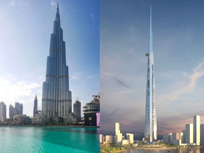 Saudi Arabia Jeddah Tower Will Surpass Burj Khalifa To Become The Tallest  Tower In The World | बुर्ज खलीफा नहीं, अब ये होगी दुनिया की सबसे ऊंची इमारत...  वर्ल्ड ट्रैड सेंटर से