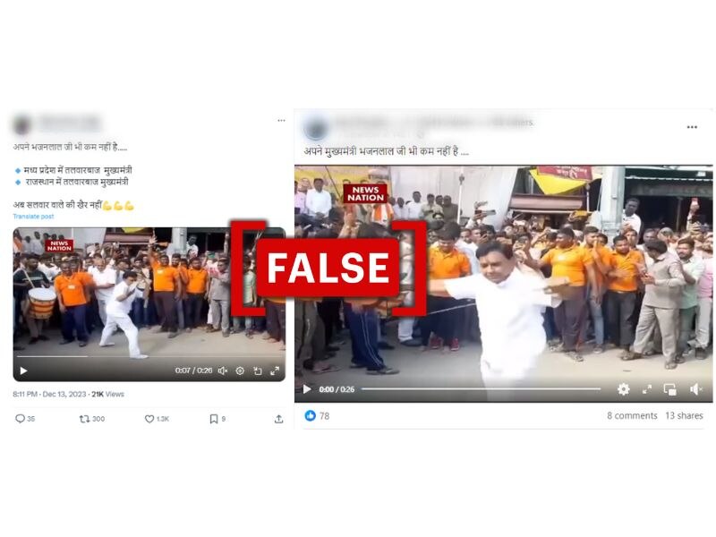 Fact Check: Sword-Wielding Man In Viral Video Is Not Rajasthan CM Bhajan Lal Sharma