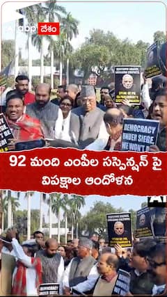 ఎంపీల సస్పెన్షన్ పై విపక్షాల ఆందోళన, పాల్గొన్న ఖర్గే, శరద్ పవార్