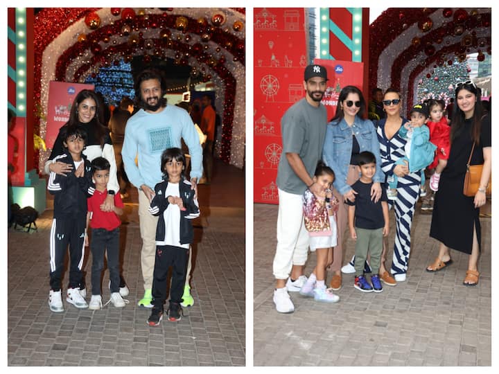 Many celebrities including Neha Dhupia, Angad Bedi, Sania Mirza, Fardeen Khan stepped out in town with their kids for an event.