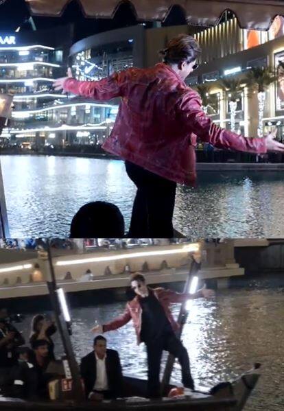 அரபு நாடுகளில் எக்கசக்கமான ரசிகர்களை கொண்ட இவர், தனது சிக்னேச்சர் போஸை செய்து காட்டினார்.