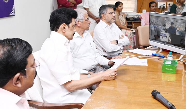 Tamil Nadu Chief Minister M K Stalin on Wednesday reviewed the relief and rehabilitation works carried out in the Thoothukudi, Tirunelveli, Tenkasi and Kanyakumari districts (Credit: Twitter/@CMOTamilNadu)