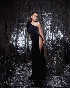 Tejasswi Prakash's Mesmerising Look In A Black Gown With Daring Slit; PICS