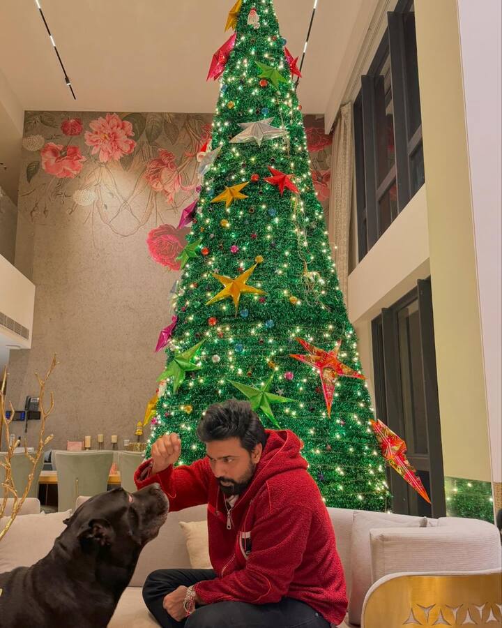 সোশ্যাল মিডিয়ায় সেই ছবি শেয়ার করে নিয়েছেন দেব। ক্রিসমাস ট্রির সঙ্গে রয়েছে দেবের পোষ্যের ছবি। নিজের প্রিয় পোষ্যর সঙ্গে সময় কাটাতে ব্যস্ত দেব।