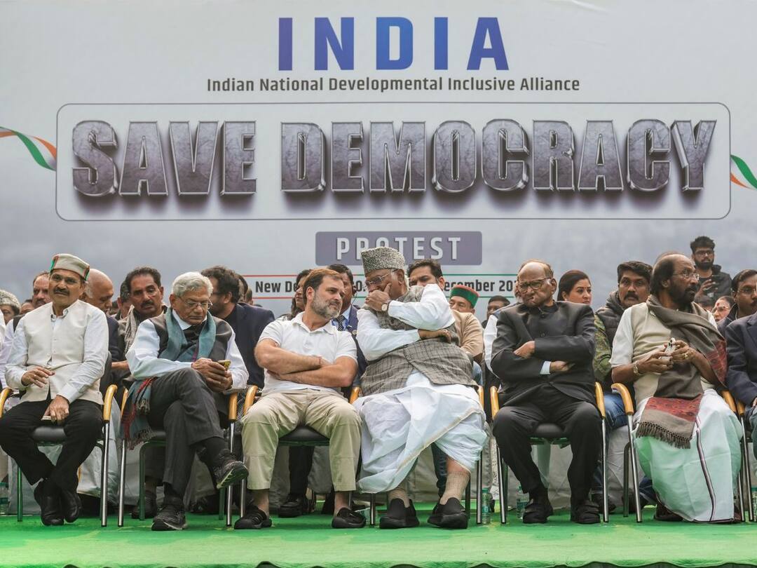 INDIA Bloc Leaders' Nationwide Protest Against MPs' Suspension Blot On Democracy, Dictatorship 10 Points I.N.D.I.A Stages Nationwide Protest Against MPs' Suspension, Says Need To Send 'United Message'