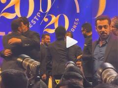 VIDEO: भाईजान स्टेजवर आला, अमिताभ बच्चन यांची गळाभेट घेतली, अभिषेकला पाहताच...; व्हिडीओची सर्वत्र चर्चा