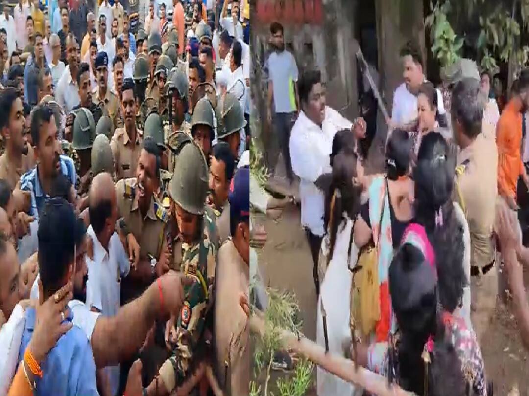 Raigad Shiv Sena UBT and Shinde group clash at mahad on morcha against MLA Bharat Gogawale Shiv Sena Clash : महाडमध्ये ठाकरे गट आणि शिंदे गटात राडा; गोगावले यांच्याविरोधातील मोर्चाने वातावरण तापलं