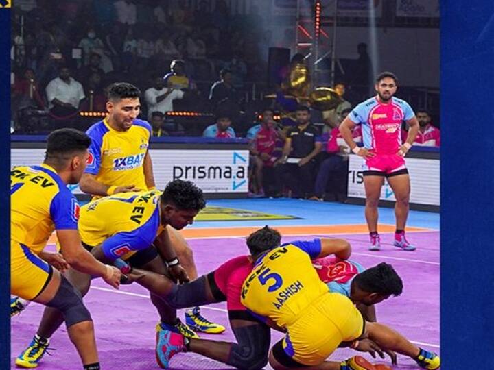 PKL Jaipur Pink Panthers vs Tamil Thalaivas Jaipur won 1 points different PKL JPP vs TT: ஆட்டத்தை மாற்றிய அஜித்! 1 புள்ளி வித்தியாசத்தில் தோற்ற தமிழ் தலைவாஸ்! ஜெய்ப்பூரை காப்பாற்றிய கரூர் வீரர்!