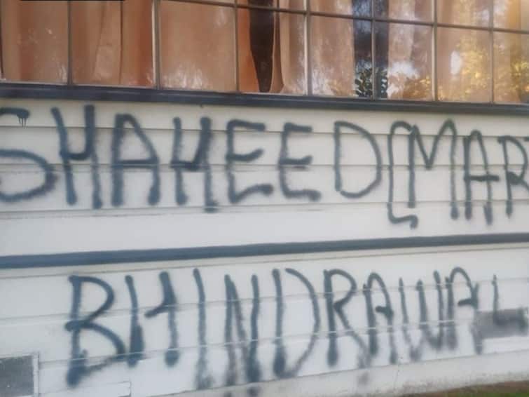 Hindu Temple Defaced With Anti-India, Pro-Khalistan slogans Graffiti In US California newark Hindu Temple Defaced With Pro-Khalistan Slogans In US, Indian Misson Calls For Prompt Probe