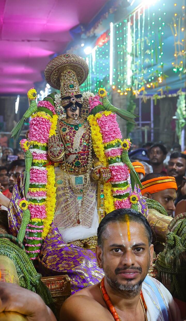 பக்தர்களுக்கு ஊர்வலமாக சென்று காட்சியளித்த பெருமாள்