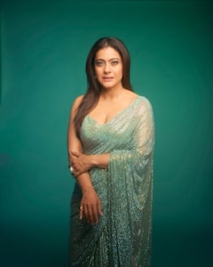 Kajol Evokes The Spirit Of Christmas In Her Captivating Green Saree; PICS