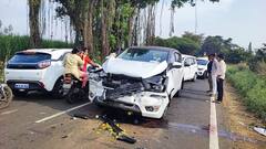 तानाजी सावंत यांच्या ताफ्यातील गाडीला अपघात