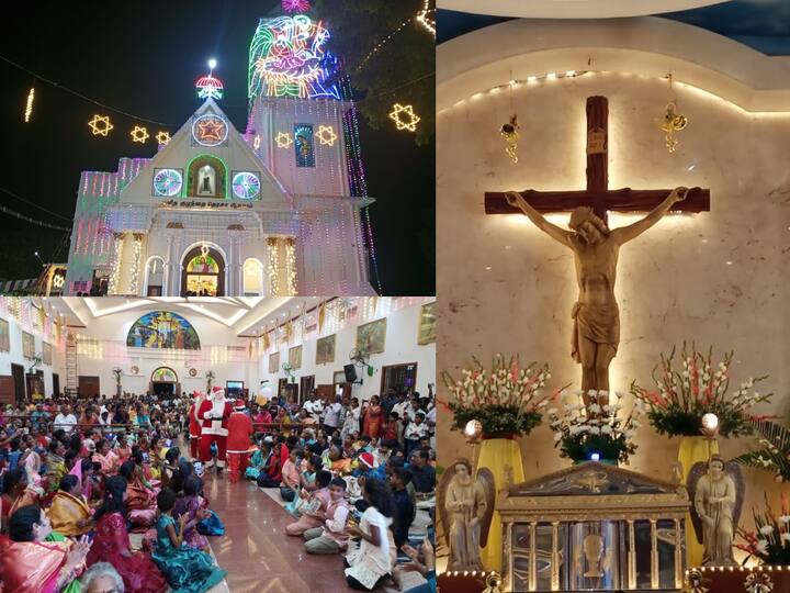 Christmas Celebration 2023 : கிறிஸ்துமஸ் பண்டிகையையொட்டி தமிழகமெங்கும் உள்ள கிறிஸ்துவர்கள், தேவாலயங்களில் கூட்டு பிரார்த்தனை செய்து வழிபட்டனர்.