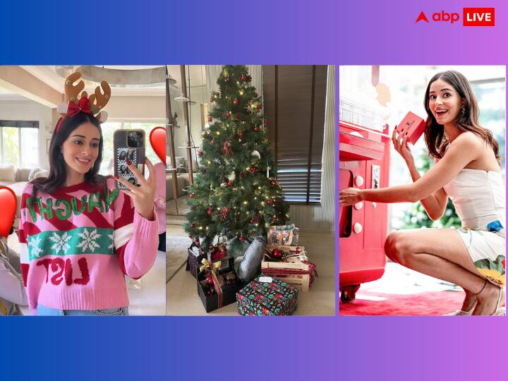 Ananya Panday Christmas Celebrates: बॉलीवुड में आज क्रिसमस का त्यौहार जोरशोर से मनाया जा रहा है. इसी बीच एक्ट्रेस अनन्या पांडे ने भी अपनी सेलिब्रेशन की झलक फैंस को दिखाई है.