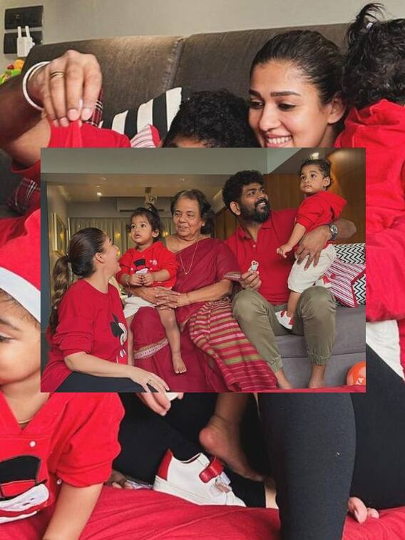 குழந்தைகளுடன் கிறிஸ்துமஸை கொண்டாடிய விக்னேஷ் சிவன் - நயன்தாரா..!
