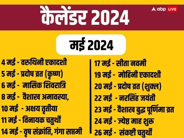 मई 2024 के व्रत त्योहार