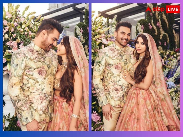 Arbaaz Khan Sshura Khan share first Pic after wedding see here Arbaaz -Sshura Wedding Pics: अपनी दुल्हन शौरा खान की आंखों में डूबे नजर आए Arbaaz Khan, शादी के बाद कपल की पहली तस्वीर आई सामने