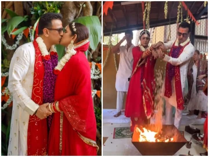 Ronit Roy renewed his wedding vows with wife Neelam on 20th anniversary Ronit Roy Wedding:  एक्टर रोनित रॉय ने 57 की उम्र में की दूसरी बार शादी, रस्म में शरीक हुआ बेटा, Watch Video