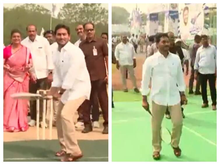 Watch: CM Jagan Tries His Hands At Cricket, Badminton At Adudam Andhra Sports Festival Watch: CM Jagan Tries His Hands At Cricket, Badminton At Adudam Andhra Sports Festival