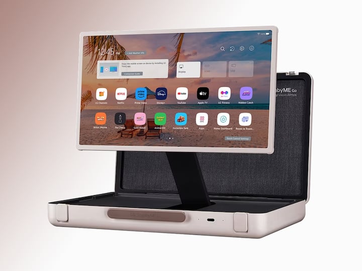 LG StanbyMe Go TV — This year, LG introduced the StanbyMe Go, a 27-inch full HD touchscreen television that fits inside a 15kg briefcase, offering portability, a special stand, and a three-hour battery, setting the stage for more affordable and lightweight alternatives in 2024.