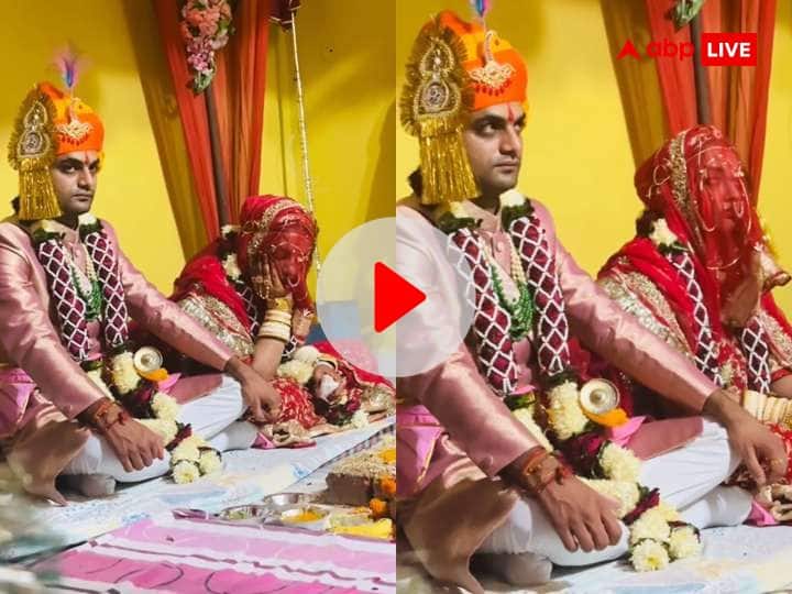 bride was sleeping while sitting during wedding rituals groom reaction went viral watch funny video Funny Video: मंडप में बैठे-बैठे सो रही थी दुल्हन, जगाने के लिए दूल्हे ने की ऐसी हरकत, मिनटों में वायरल हुआ वीडियो